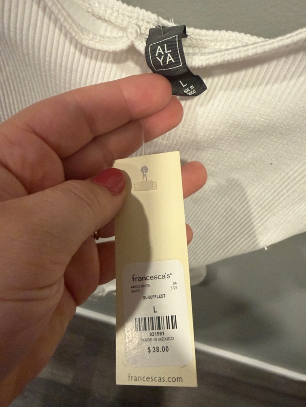 White Ribbed Ruffle Strap Bodysuit - Picture 3 of 3